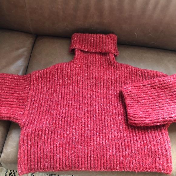 Goddess cropped ribbed turtleneck sweater cozy knit bohemian layer fall winter - Picture 3 of 8